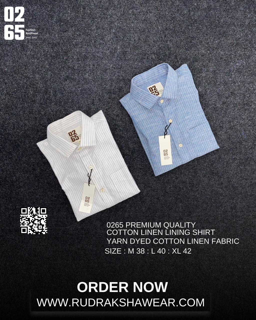 0265 Premium Cotton Linen Lining Shirts | Backside Box Pleated | Button Down Collar | Ultra Soft Fabric | Yarn Dyed