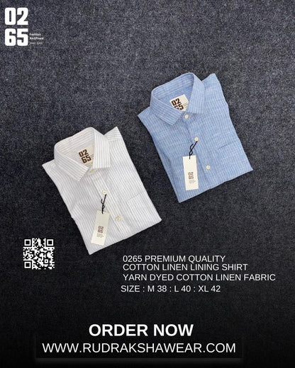 0265 Premium Cotton Linen Lining Shirts | Backside Box Pleated | Button Down Collar | Ultra Soft Fabric | Yarn Dyed