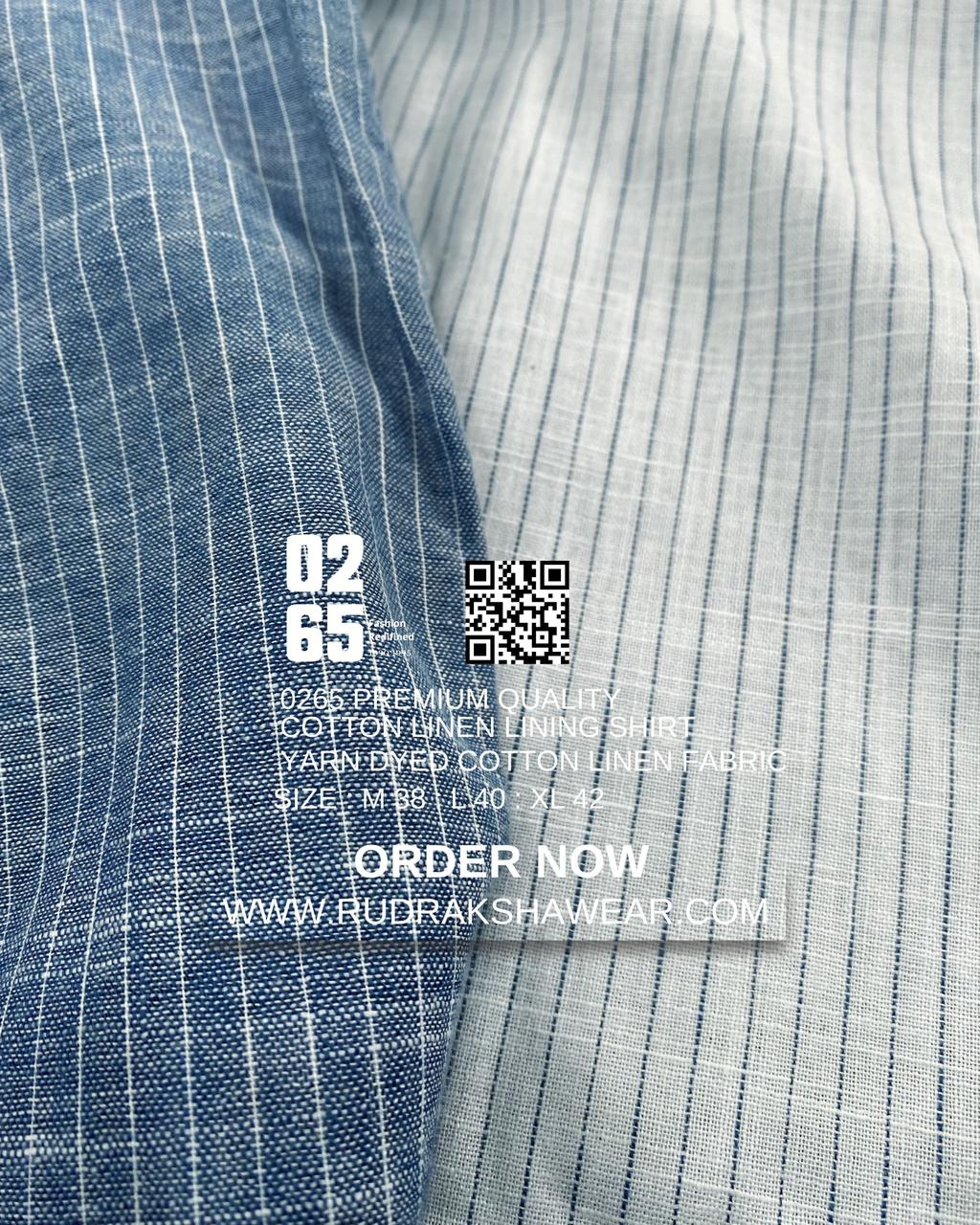 0265 Premium Cotton Linen Lining Shirts | Backside Box Pleated | Button Down Collar | Ultra Soft Fabric | Yarn Dyed