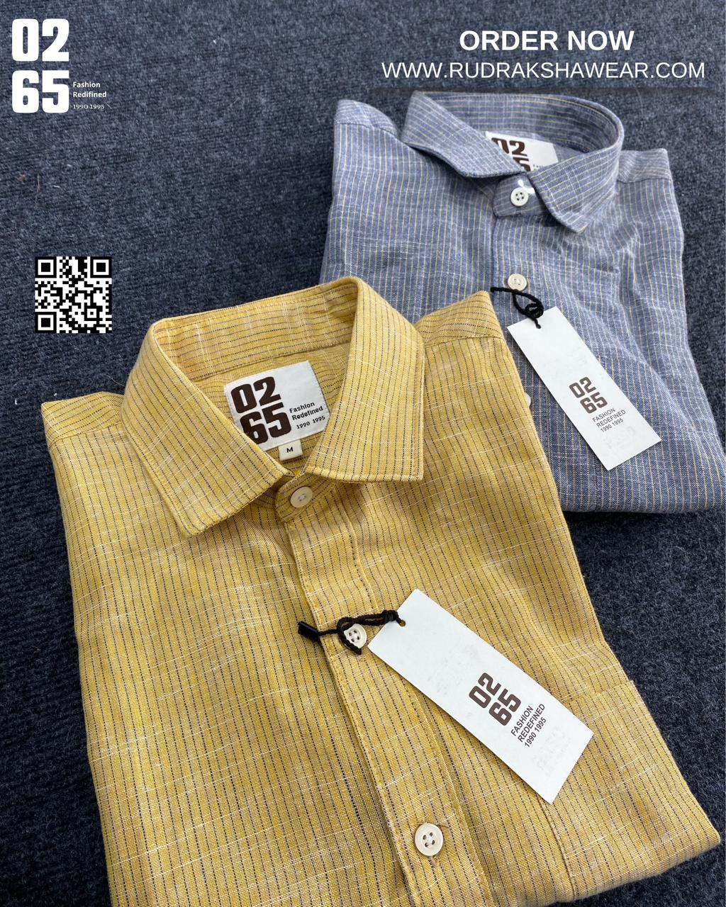 0265 Premium Cotton Linen Lining Shirts | Backside Box Pleated | Ultra Soft Fabric | Yarn Dyed