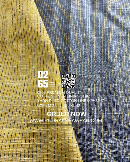 0265 Premium Cotton Linen Lining Shirts | Backside Box Pleated | Ultra Soft Fabric | Yarn Dyed