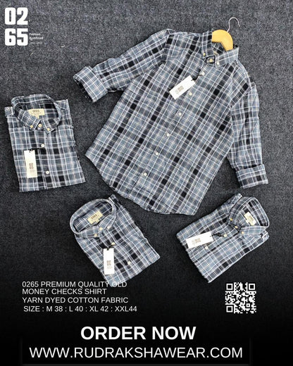 0265 Yarn Dyed Checks Full Sleeve Shirt | Box Pleated | Button Down collar