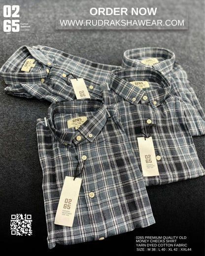 0265 Yarn Dyed Checks Full Sleeve Shirt | Box Pleated | Button Down collar