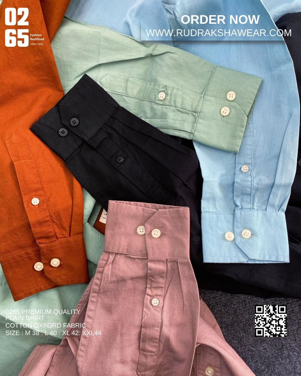 Signature 0265 Premium Cotton Oxford Full Sleeve Shirt | Back Side Box Pleated | Button Down Collar