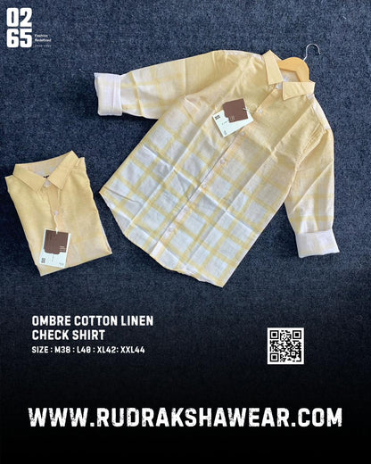 0265 Ombre Cotton Linen Full Sleeve Shirt  | Ultra Soft Fabric | Unmatched Comfort | Light Weight