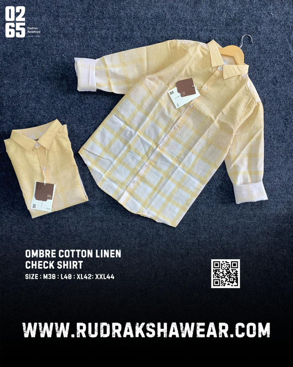 0265 Ombre Cotton Linen Full Sleeve Shirt  | Ultra Soft Fabric | Unmatched Comfort | Light Weight