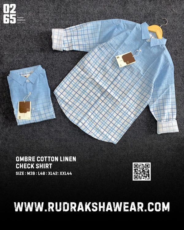 0265 Ombre Cotton Linen Full Sleeve Shirt  | Ultra Soft Fabric | Unmatched Comfort | Light Weight