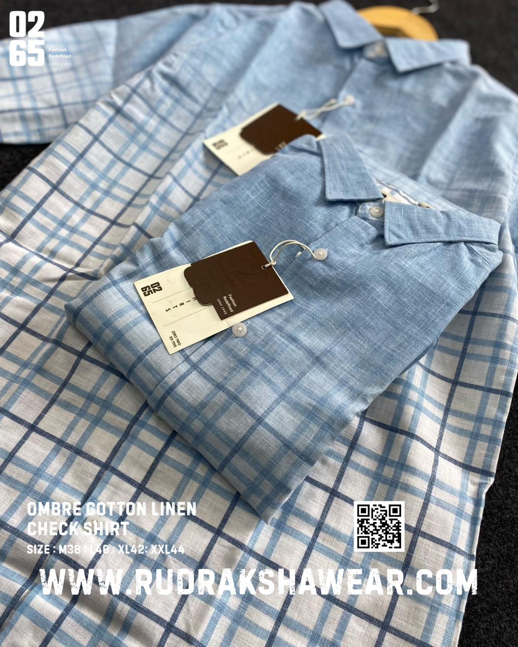 0265 Ombre Cotton Linen Full Sleeve Shirt  | Ultra Soft Fabric | Unmatched Comfort | Light Weight