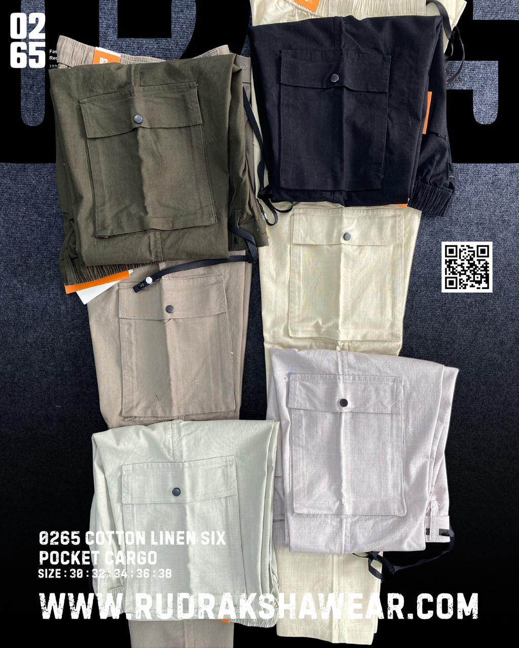 0265 Premium 6 Pocket Cargo | Cotton Linen