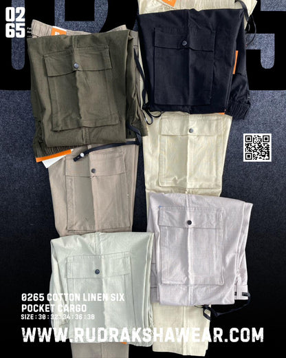 0265 Premium 6 Pocket Cargo | Cotton Linen