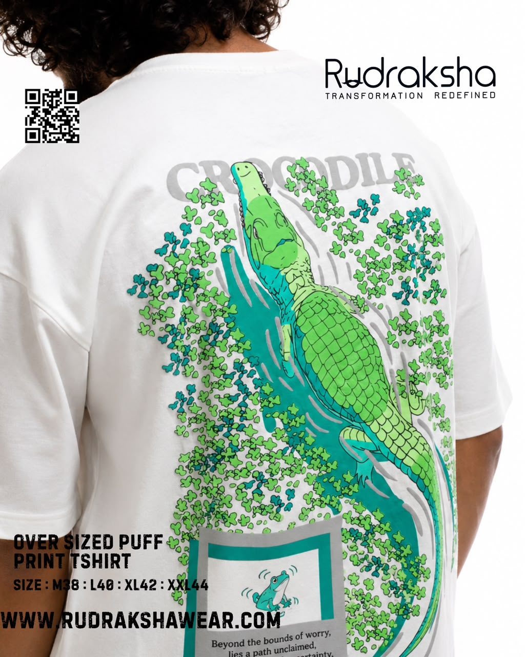 Imported Cotton Interlock oversized half sleeve t-shirt | Puff screen print | 240 GSM | White