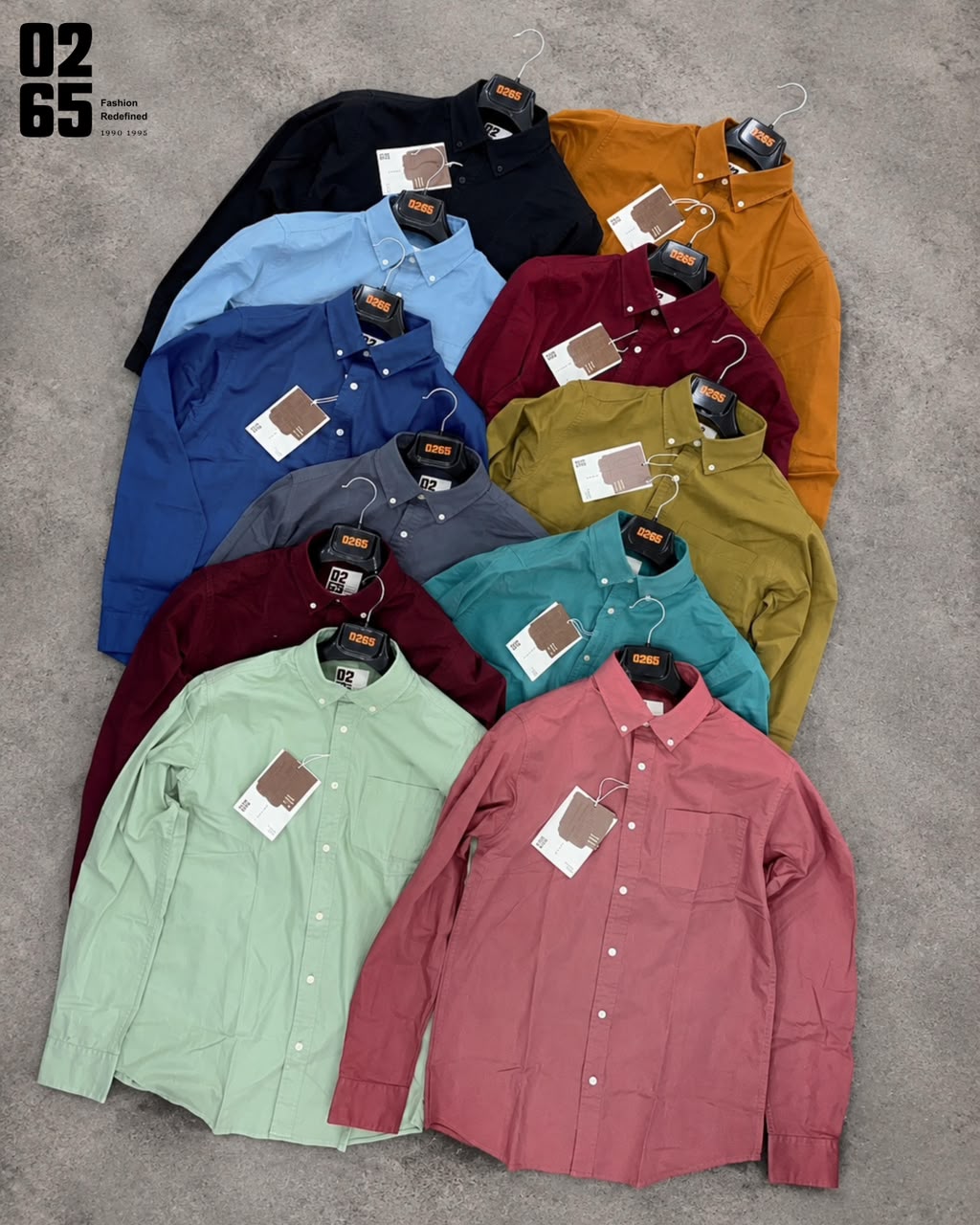 Signature 0265 Plain Full Sleeve Shirt | Button Down Collar | Backside Box Plated With Loop