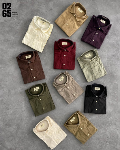 0265 Cotton Oxford Full Sleeve Shirt | Backside Box Pleat | Old Money Shades