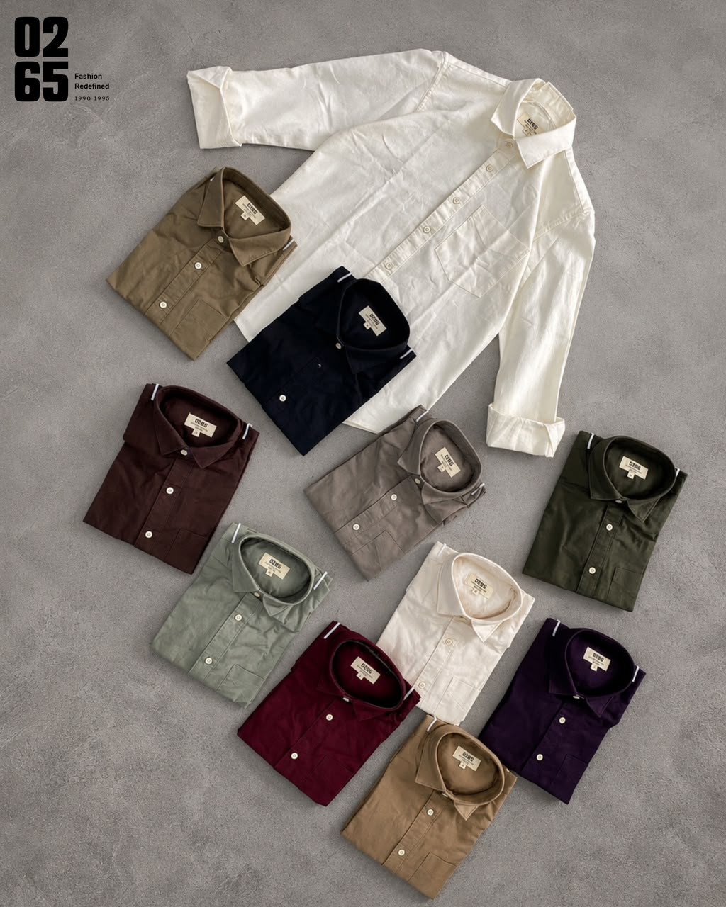 0265 Cotton Oxford Full Sleeve Shirt | Backside Box Pleat | Old Money Shades