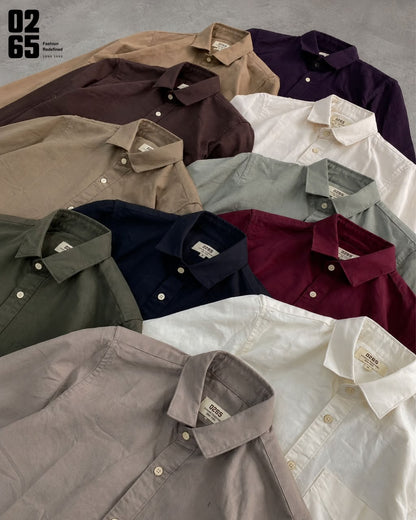 0265 Cotton Oxford Full Sleeve Shirt | Backside Box Pleat | Old Money Shades
