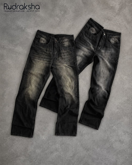Straight Fit Jeans | Non-Lycra | Length 40" | Bottom 18" - Shades of Black
