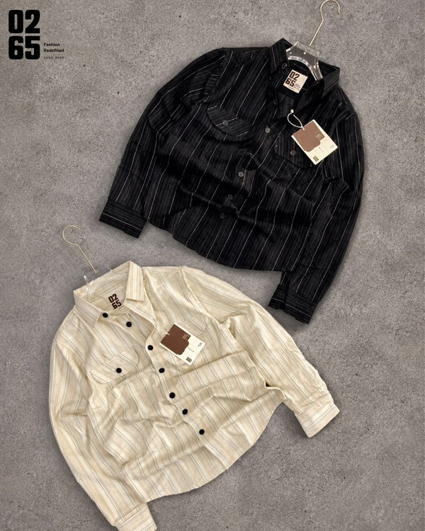 0265 Corduroy Double Pocket Full Sleeve Shirt | Yarn Dyed Checks