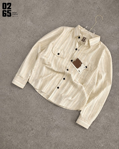 0265 Corduroy Double Pocket Full Sleeve Shirt | Yarn Dyed Checks