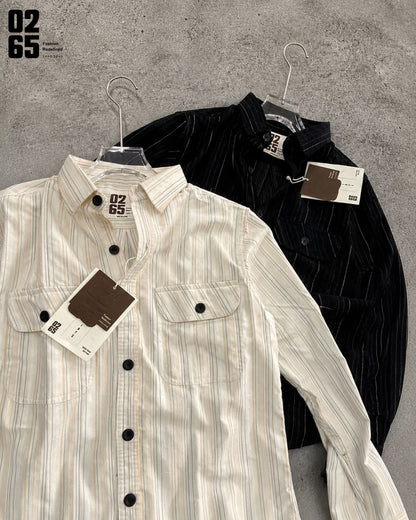 0265 Corduroy Double Pocket Full Sleeve Shirt | Yarn Dyed Checks