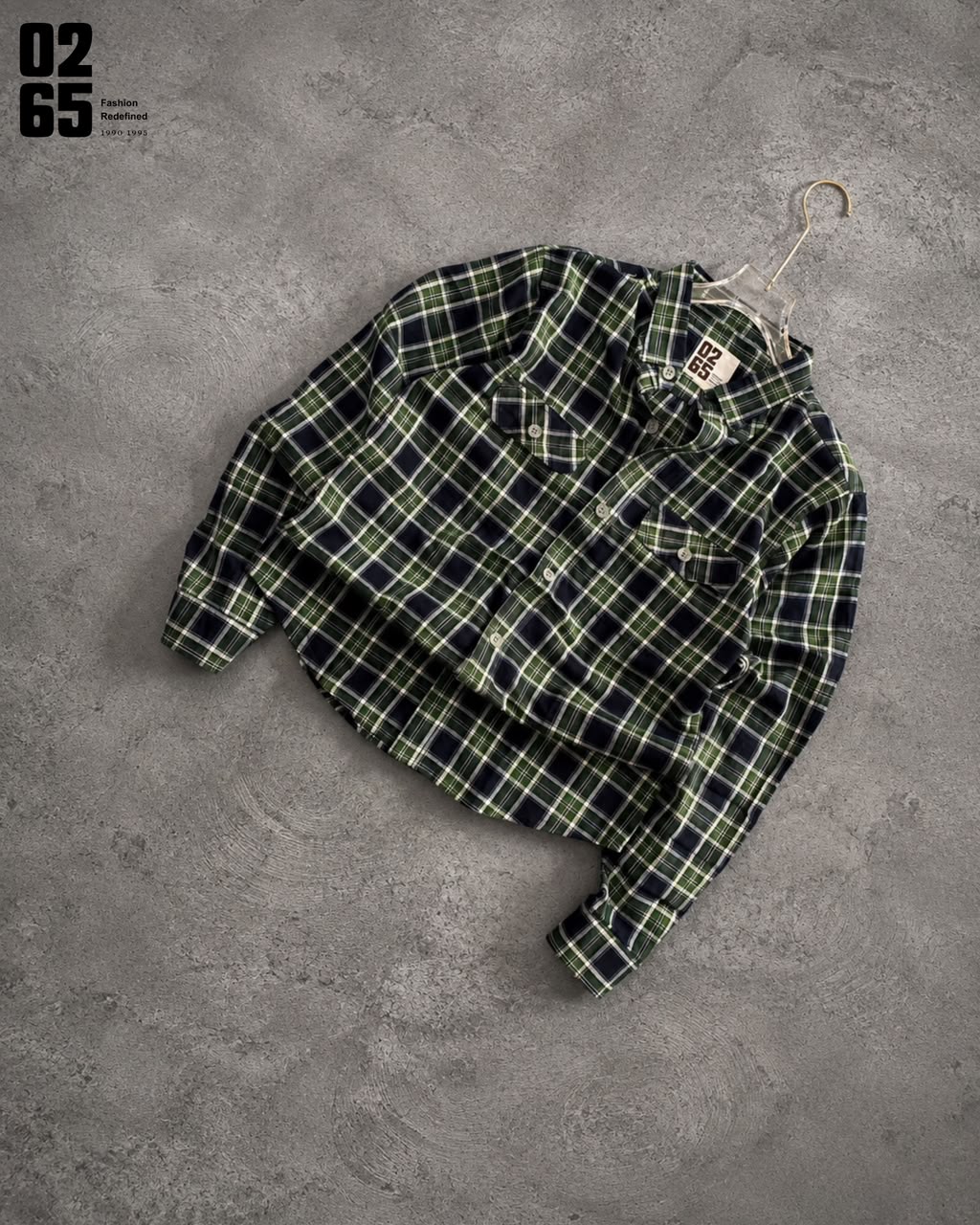 0265 Double Pocket Yarn Dyed Indigo Checks Full Sleeve Shirt| Backside Box Pleat - Arvind Mill Fabric