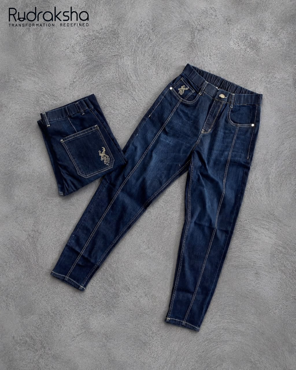 BB - Cut and Sew Korean Fit Jeans - Stretchable - Ankle Length 39.5"