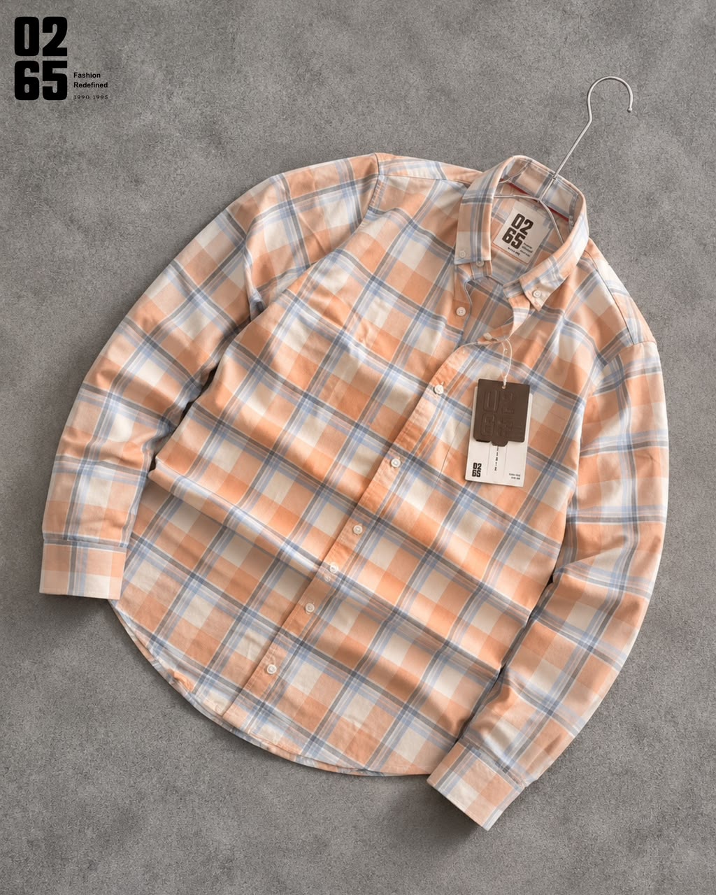 0265 Cotton Oxford Checks Full Sleeve Shirt | Button Down Collar | Backside Box Pleat