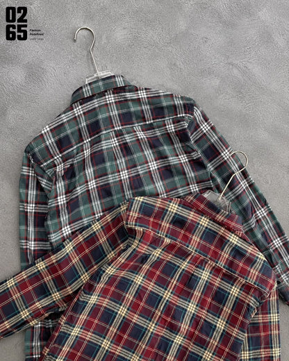 0265 Yarn Dyed Indigo Checks Full Sleeve Shirt| Backside Box Pleat - Arvind Mill Fabric