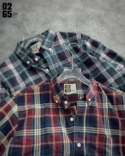 0265 Yarn Dyed Indigo Checks Full Sleeve Shirt| Backside Box Pleat - Arvind Mill Fabric