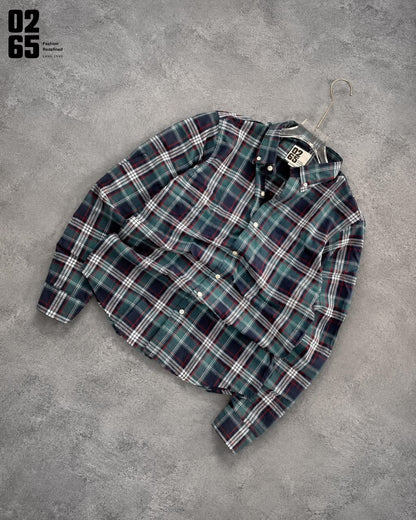 0265 Yarn Dyed Indigo Checks Full Sleeve Shirt| Backside Box Pleat - Arvind Mill Fabric