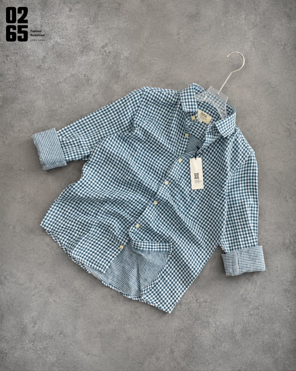 0265 Double Cloth Fabric Full Sleeve Shirt| Small Checks | Cotton Linen Fabric | Ultra Soft | Breathable