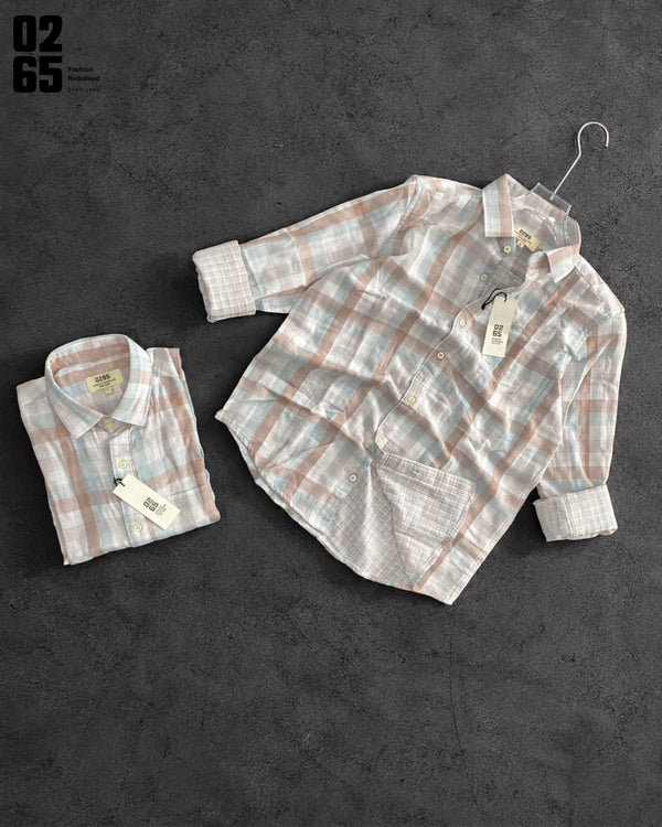 0265 Double Cloth Fabric Full Sleeve Shirt | Cotton Linen Fabric | Ultra Soft | Breathable