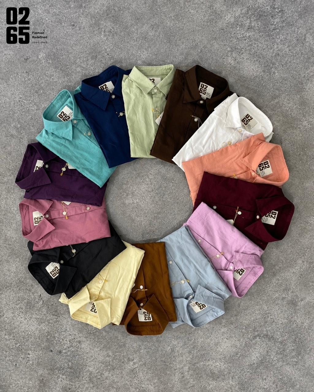 0265 Plain Full Sleeve Shirt | Back Side Box Pleated | 100% Soft Cotton Oxford Fabric