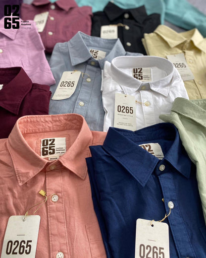 0265 Plain Full Sleeve Shirt | Back Side Box Pleated | 100% Soft Cotton Oxford Fabric