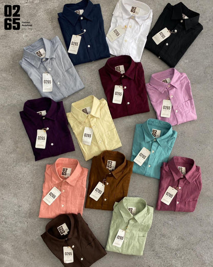 0265 Plain Full Sleeve Shirt | Back Side Box Pleated | 100% Soft Cotton Oxford Fabric