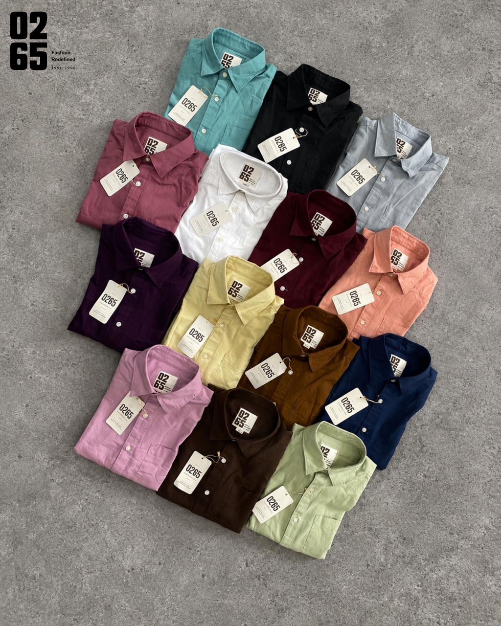 0265 Plain Full Sleeve Shirt | Back Side Box Pleated | 100% Soft Cotton Oxford Fabric