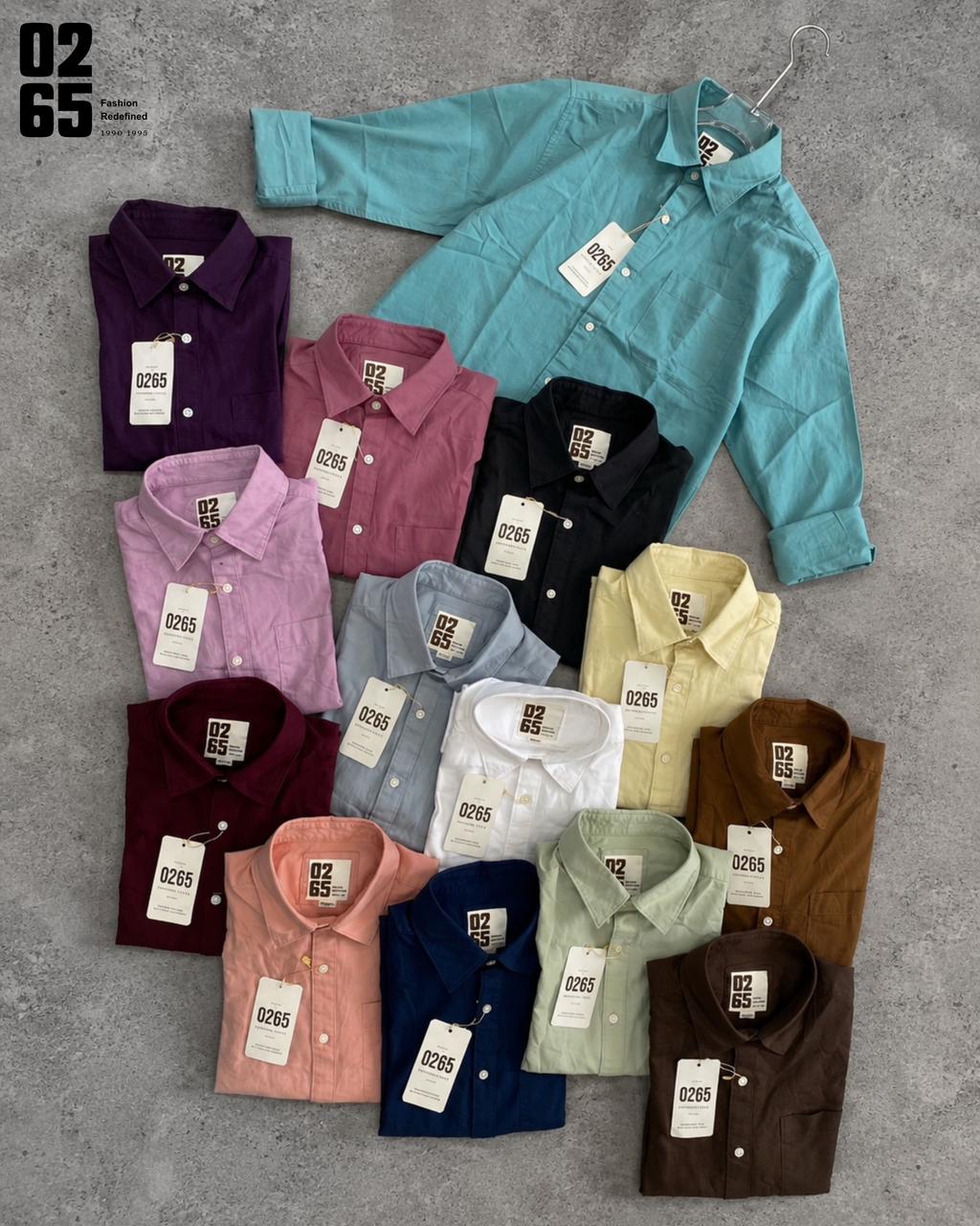 0265 Plain Full Sleeve Shirt | Back Side Box Pleated | 100% Soft Cotton Oxford Fabric