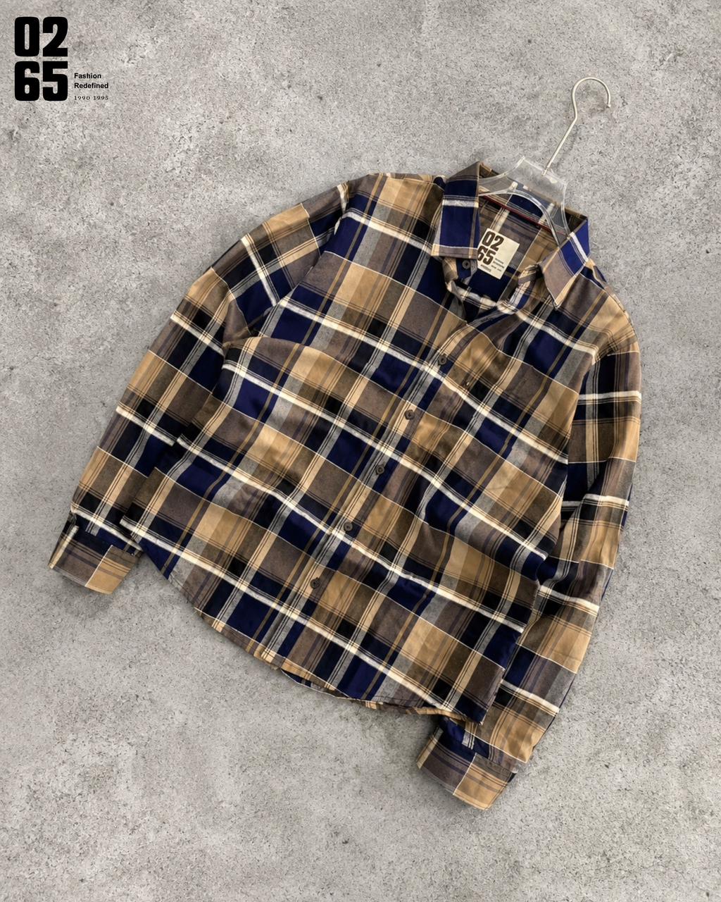 0265 Yarn Dyed Textured Checks Full Sleeve Shirt | Backside Box Pleat