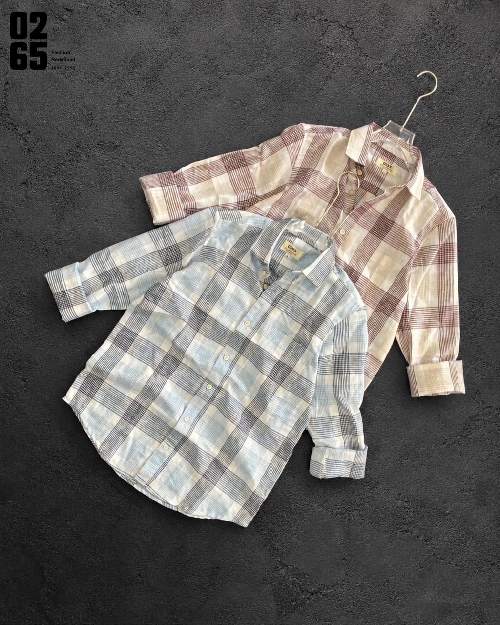 0265 Slub Cotton Full Sleeve Yarn Dyed Shirt | Backside Box Pleat - ART402