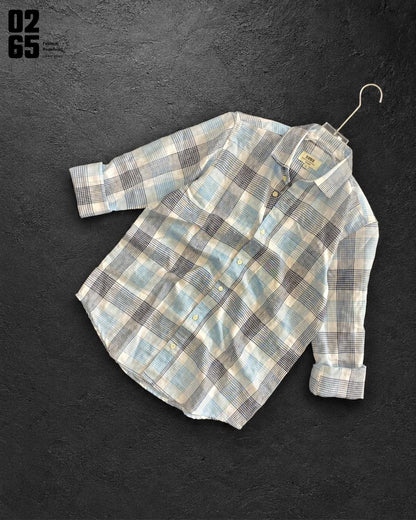 0265 Slub Cotton Full Sleeve Yarn Dyed Shirt | Backside Box Pleat - ART402