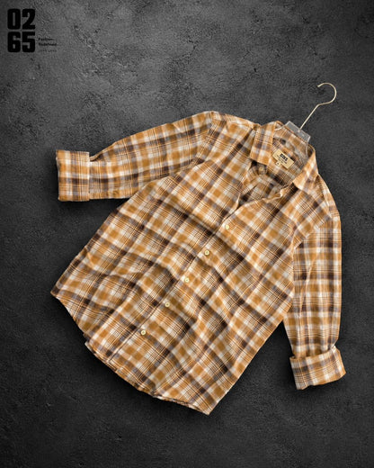 0265 Slub Cotton Full Sleeve Yarn Dyed Shirt | Backside Box Pleat - ART403