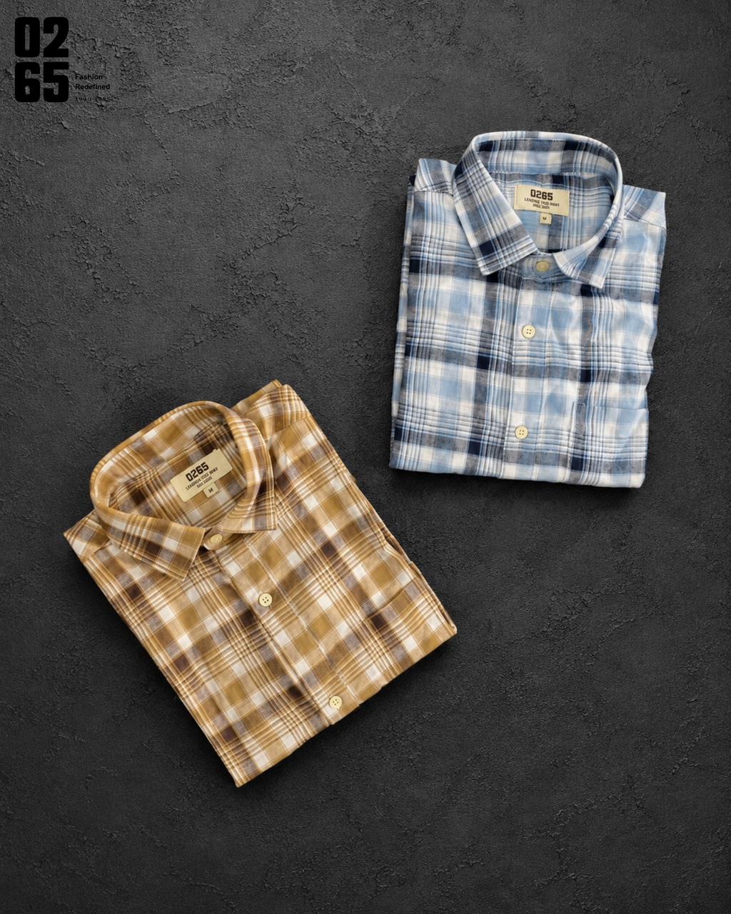 0265 Slub Cotton Full Sleeve Yarn Dyed Shirt | Backside Box Pleat - ART403