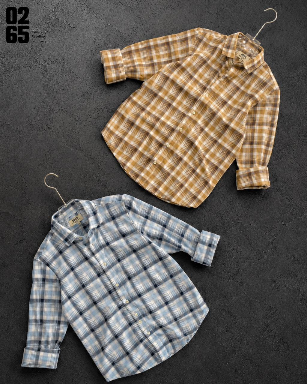 0265 Slub Cotton Full Sleeve Yarn Dyed Shirt | Backside Box Pleat - ART403
