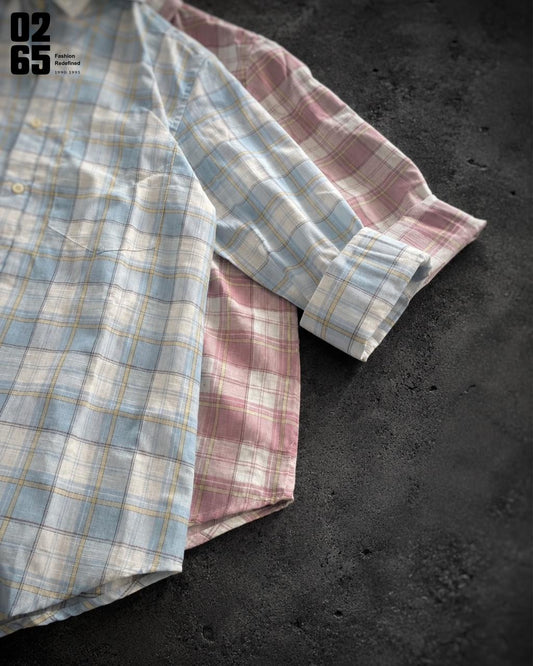 0265 Slub Cotton Full Sleeve Yarn Dyed Shirt | Backside Box Pleat - ART404