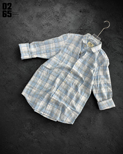 0265 Slub Cotton Full Sleeve Yarn Dyed Shirt | Backside Box Pleat - ART404