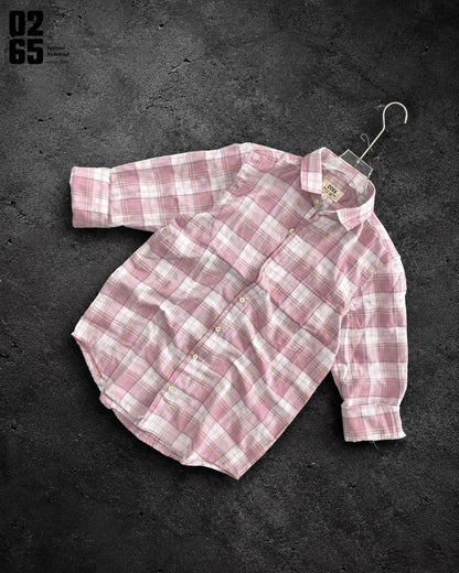 0265 Slub Cotton Full Sleeve Yarn Dyed Shirt | Backside Box Pleat - ART404