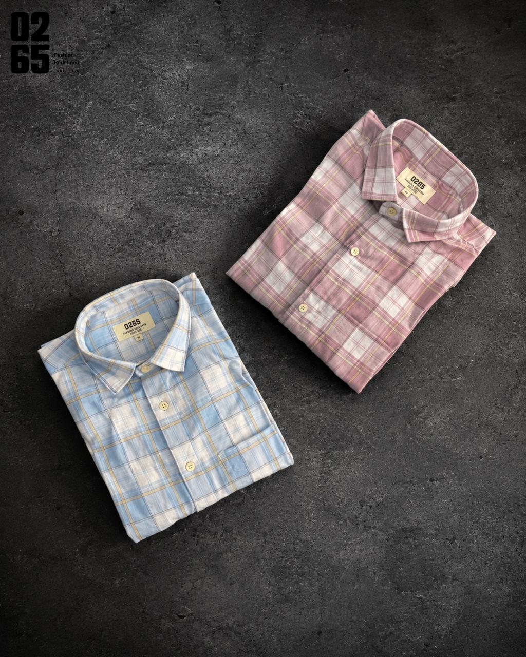 0265 Slub Cotton Full Sleeve Yarn Dyed Shirt | Backside Box Pleat - ART404