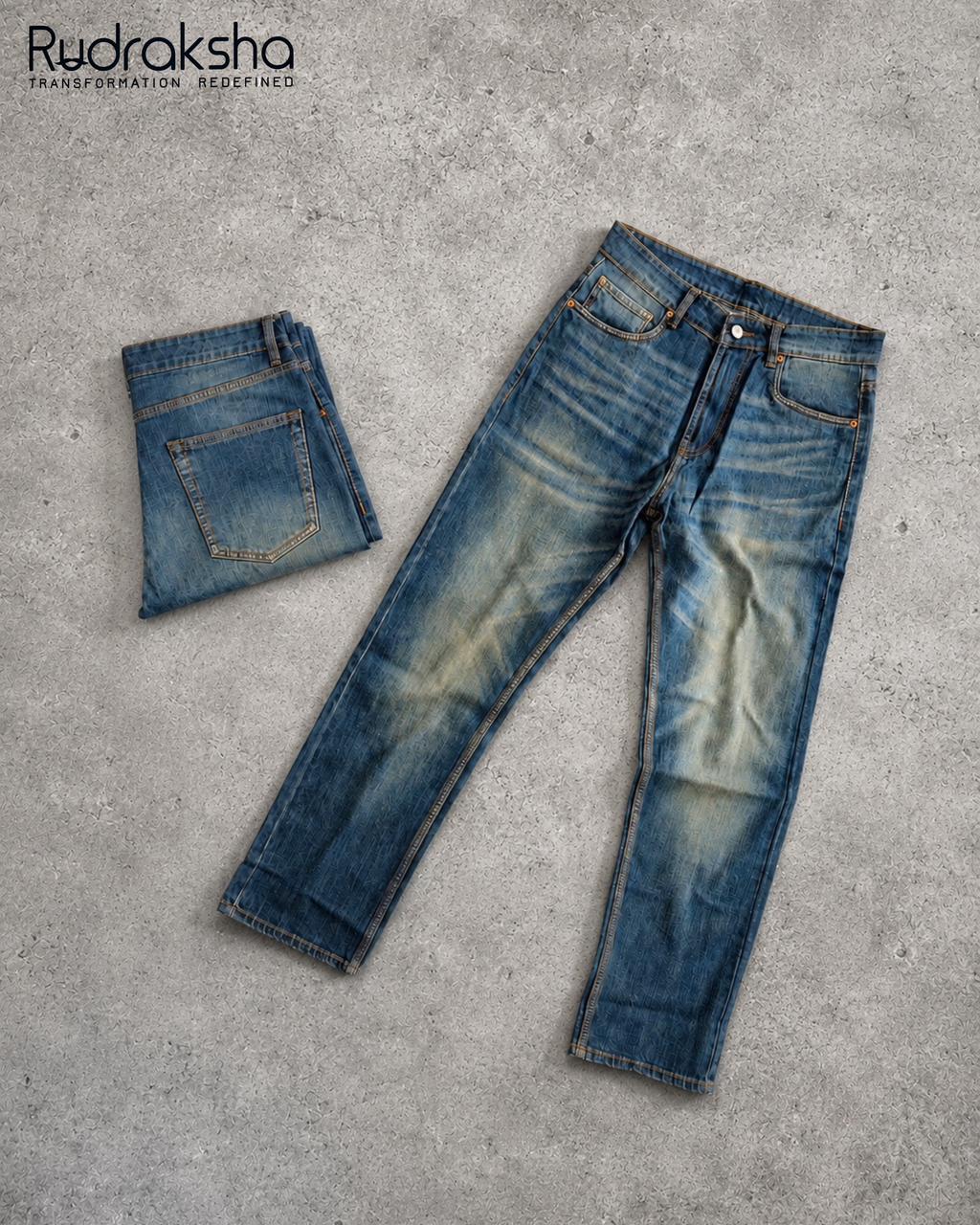 Premium Straight Fit Jeans | Stretchable | Long Lasting Shades| 16" Bottom  | Length 40" | Green Tint