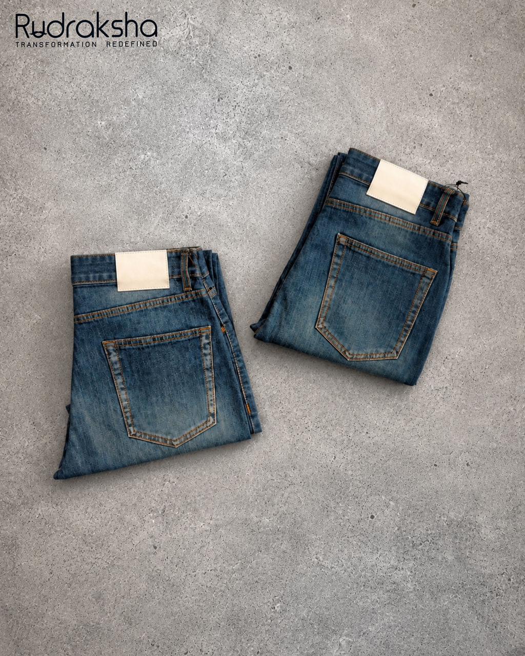Premium Straight Fit Jeans | Stretchable | Long Lasting Shades| 16" Bottom  | Length 40" | Green Tint