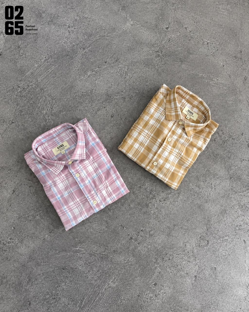 0265 Slub Cotton Full Sleeve Yarn Dyed Shirt | Backside Box Pleat - ART405