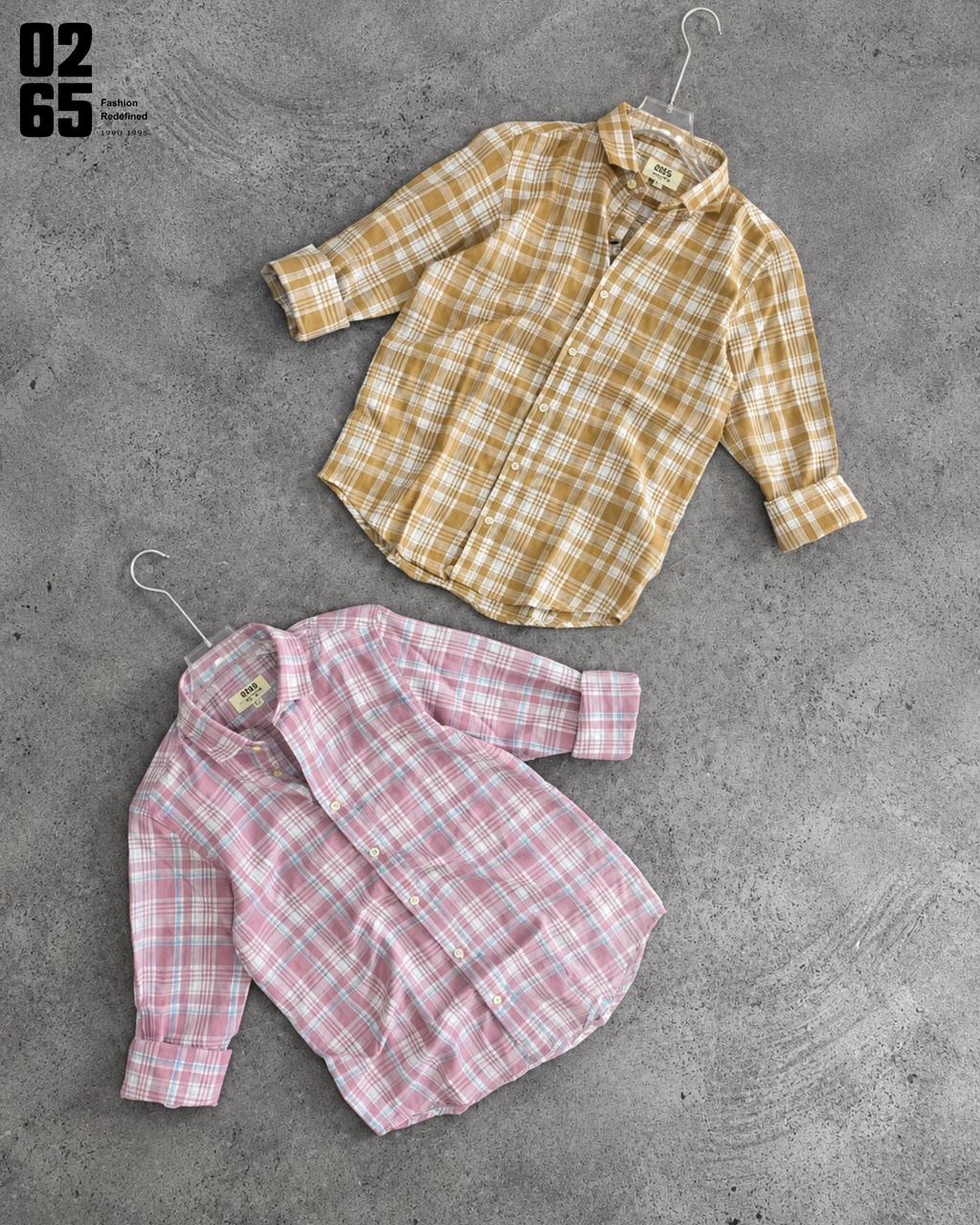 0265 Slub Cotton Full Sleeve Yarn Dyed Shirt | Backside Box Pleat - ART405